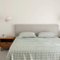 100% Organic Bamboo Sheet Set | Moss Gingham