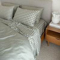 100% Organic Bamboo Sheet Set | Moss Gingham