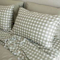 100% Organic Bamboo Sheet Set | Moss Gingham