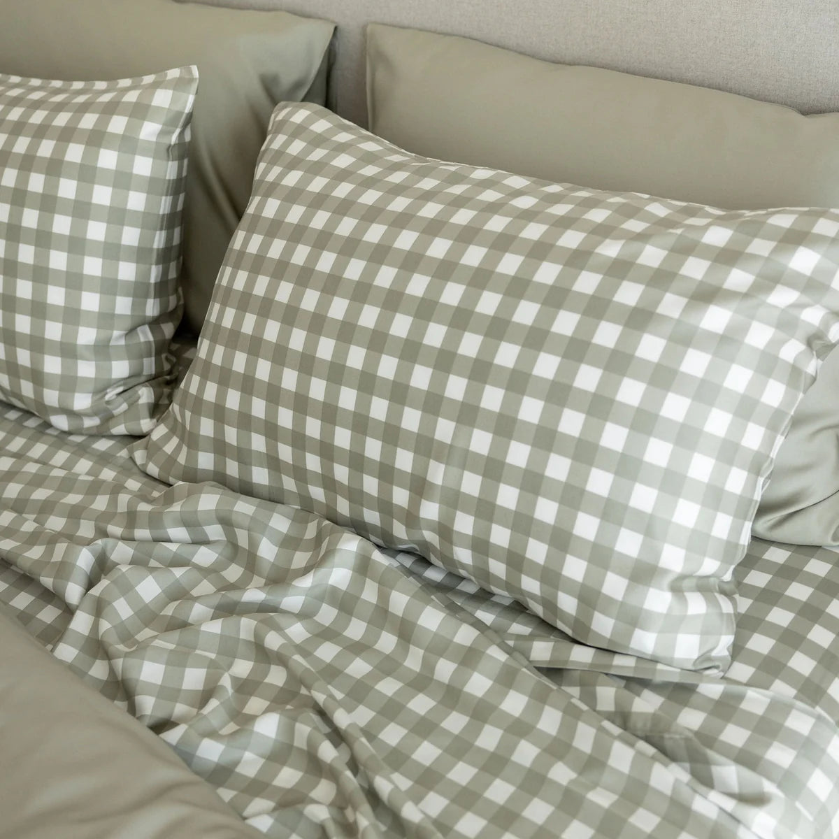 100% Organic Bamboo Sheet Set | Moss Gingham