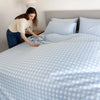 100% Organic Bamboo Sheet Set | Sky Gingham