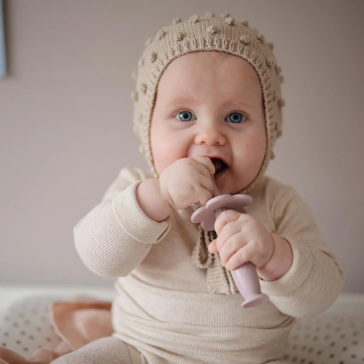 Mushie Training Toothbrush | Cambridge Blue