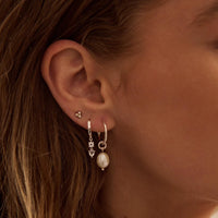Double Drop Huggies | Sterling Silver