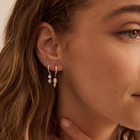 Double Drop Huggies | Sterling Silver