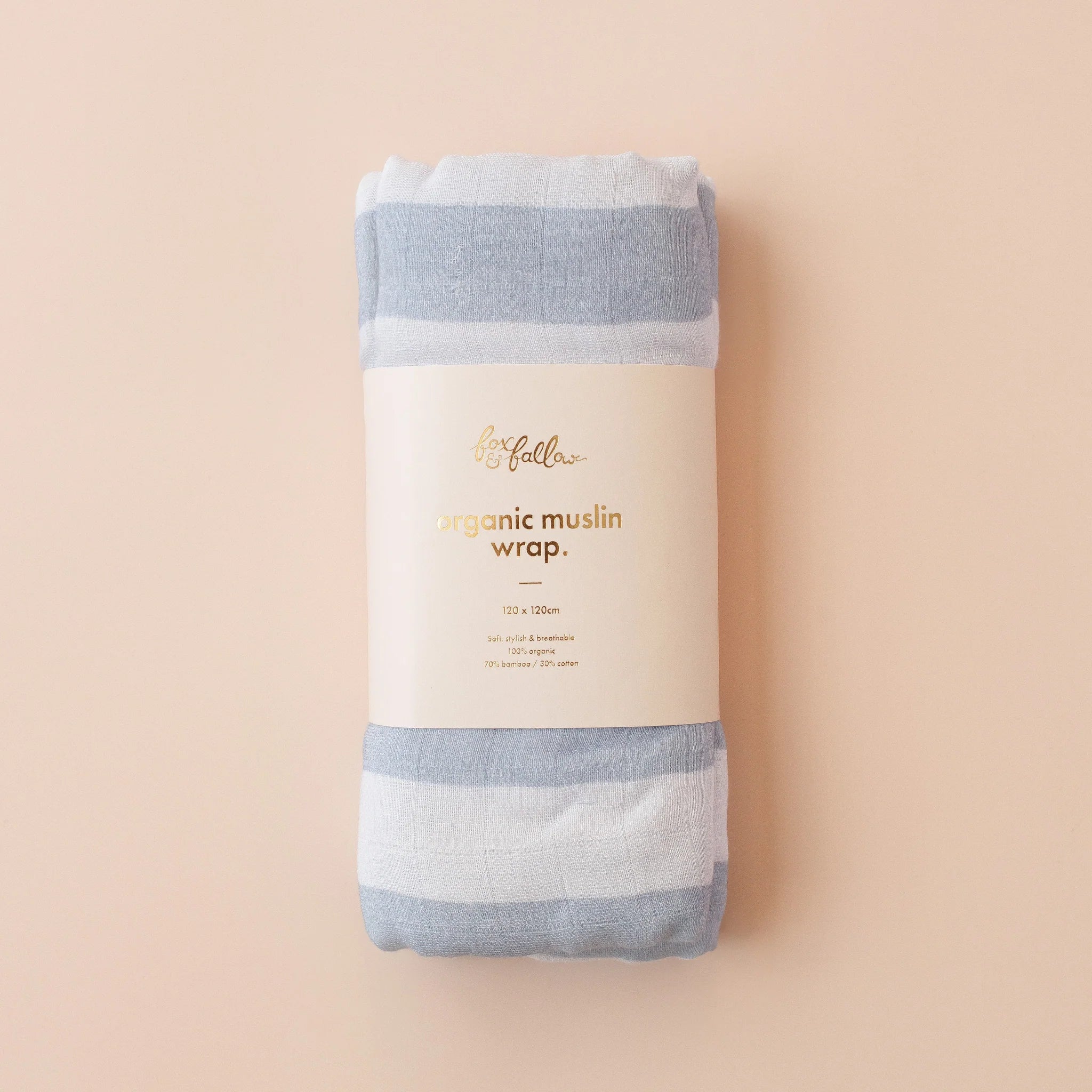 Cloud Stripe Organic Muslin Wrap Swaddle