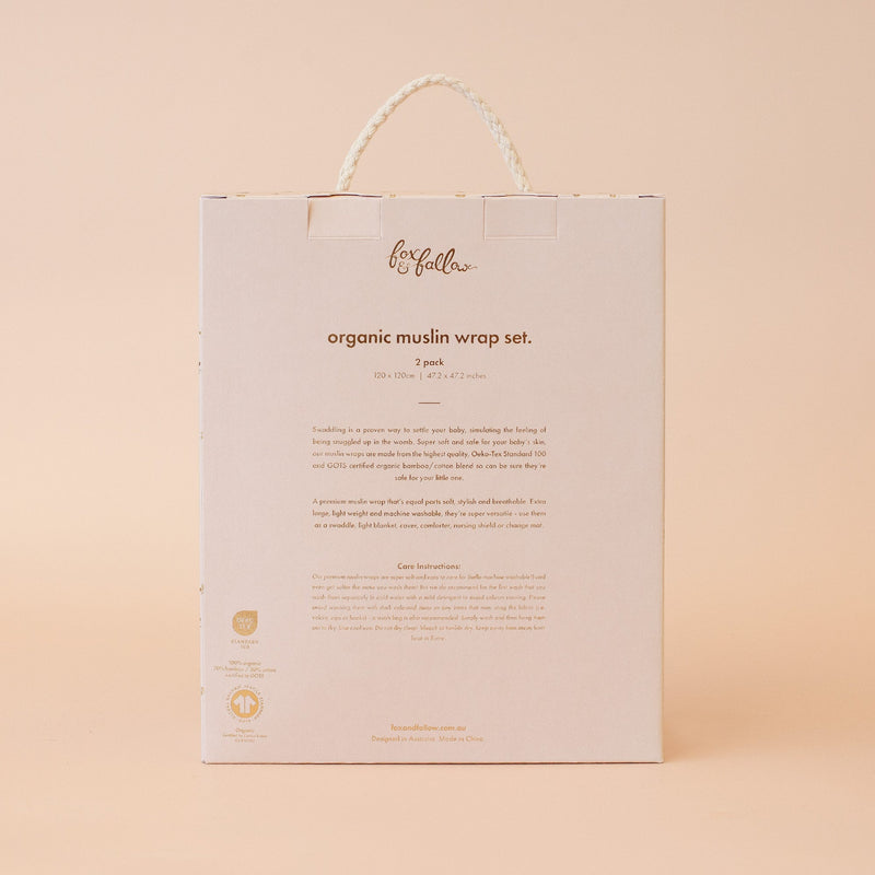 Dusty Roses / Petal Stripe Organic Muslin Wrap Set