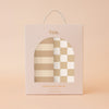 Coffee Stripe / Caramel Check Organic Muslin Wrap Set