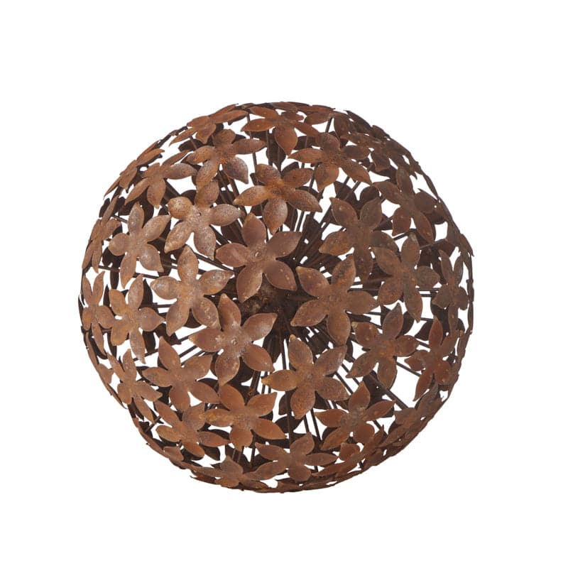 Rust Flower Sphere Garden Décor