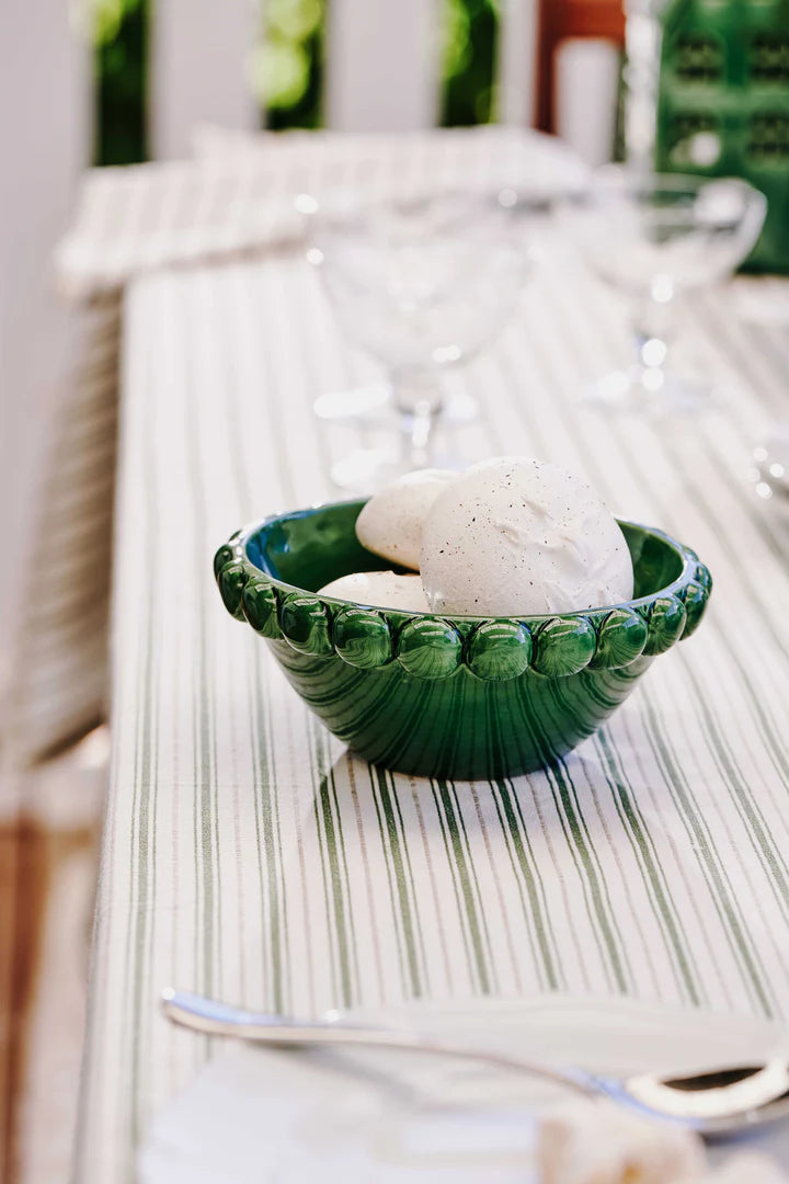 Carol Green Stripe Napery