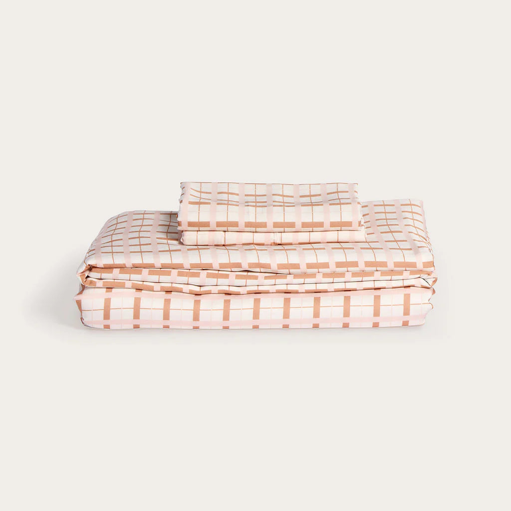 100% Organic Bamboo Sheet Set | Maple Check
