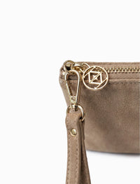 Mia Suede Clutch | Tan