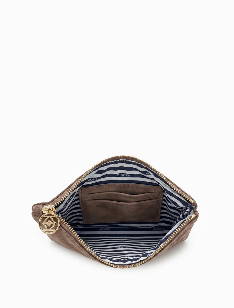 Mia Suede Clutch | Tan
