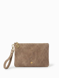 Mia Suede Clutch | Tan