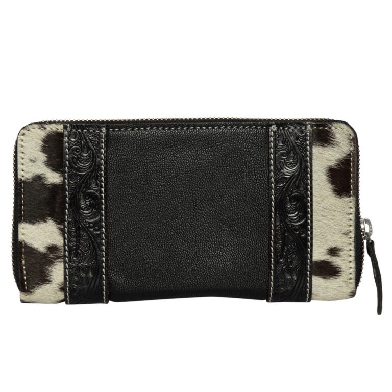 Moore | Cowhide & Tooling Leather Boot Stitch Zippered Wallet