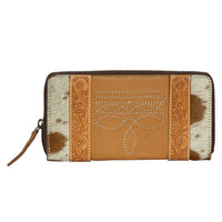 Moore | Cowhide & Tooling Leather Boot Stitch Zippered Wallet
