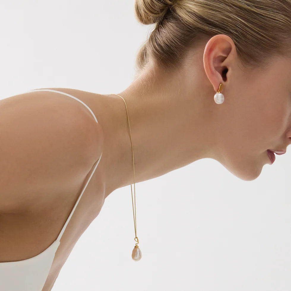 Ocean Drift Yellow Gold Pearl Necklace