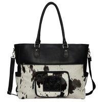 Cowhide and Leather Nappy Bag