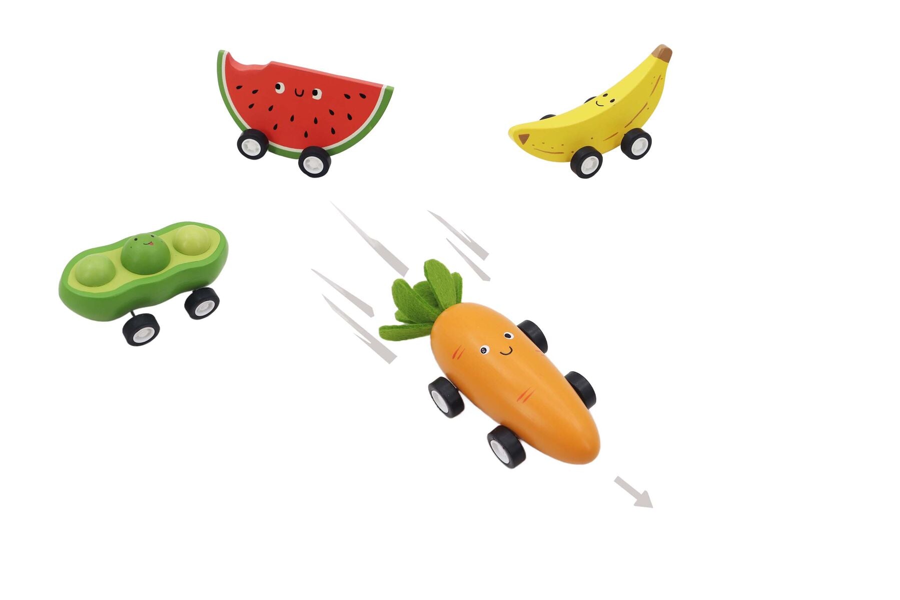 Wooden Pull Back Fruit & Veggie
