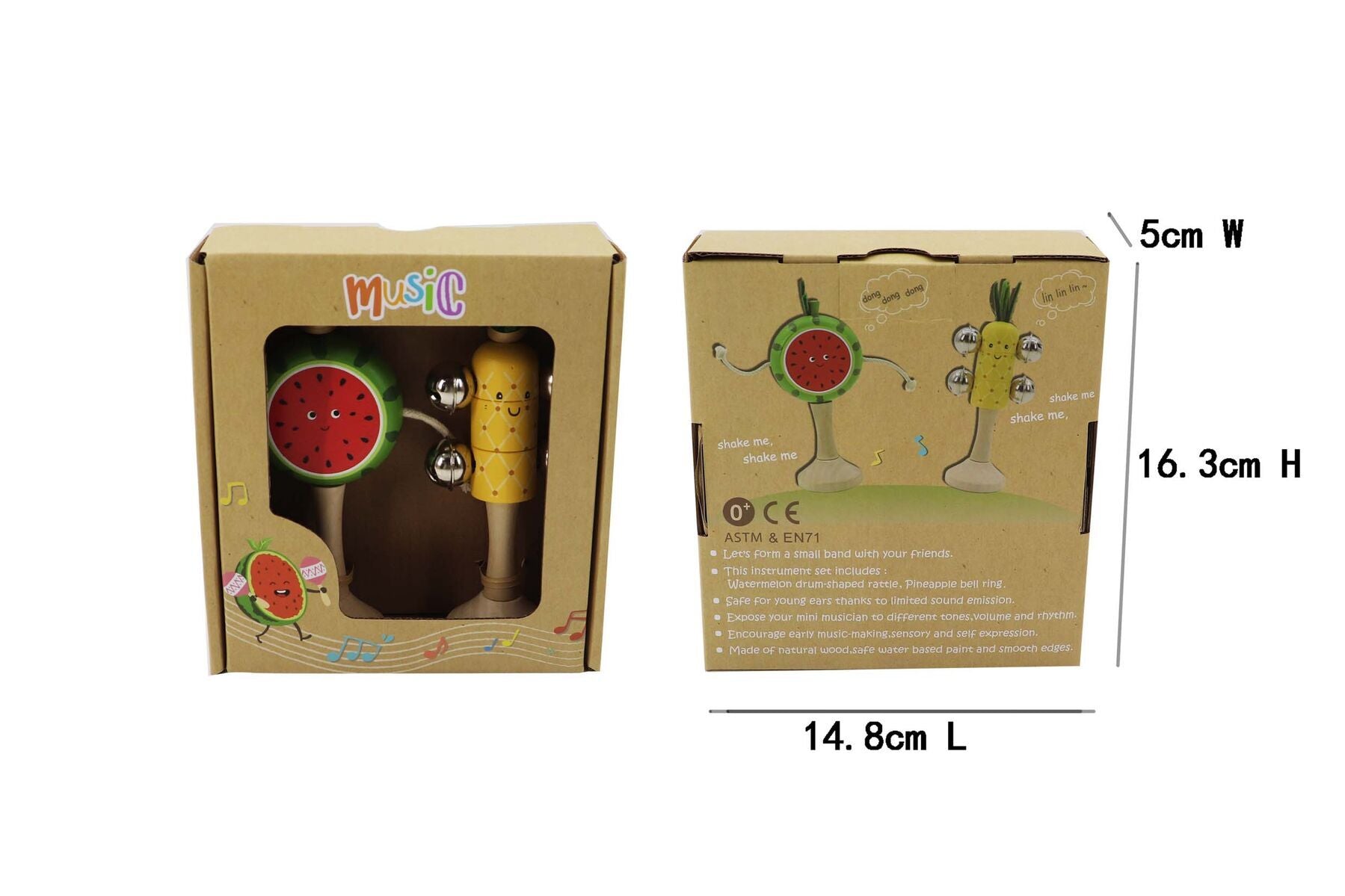 Wooden Fruit Musical Set | Watermelon & Pineapple