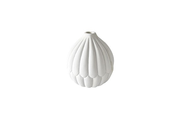 Iceland Resin White Quilted Bud Vase | Small