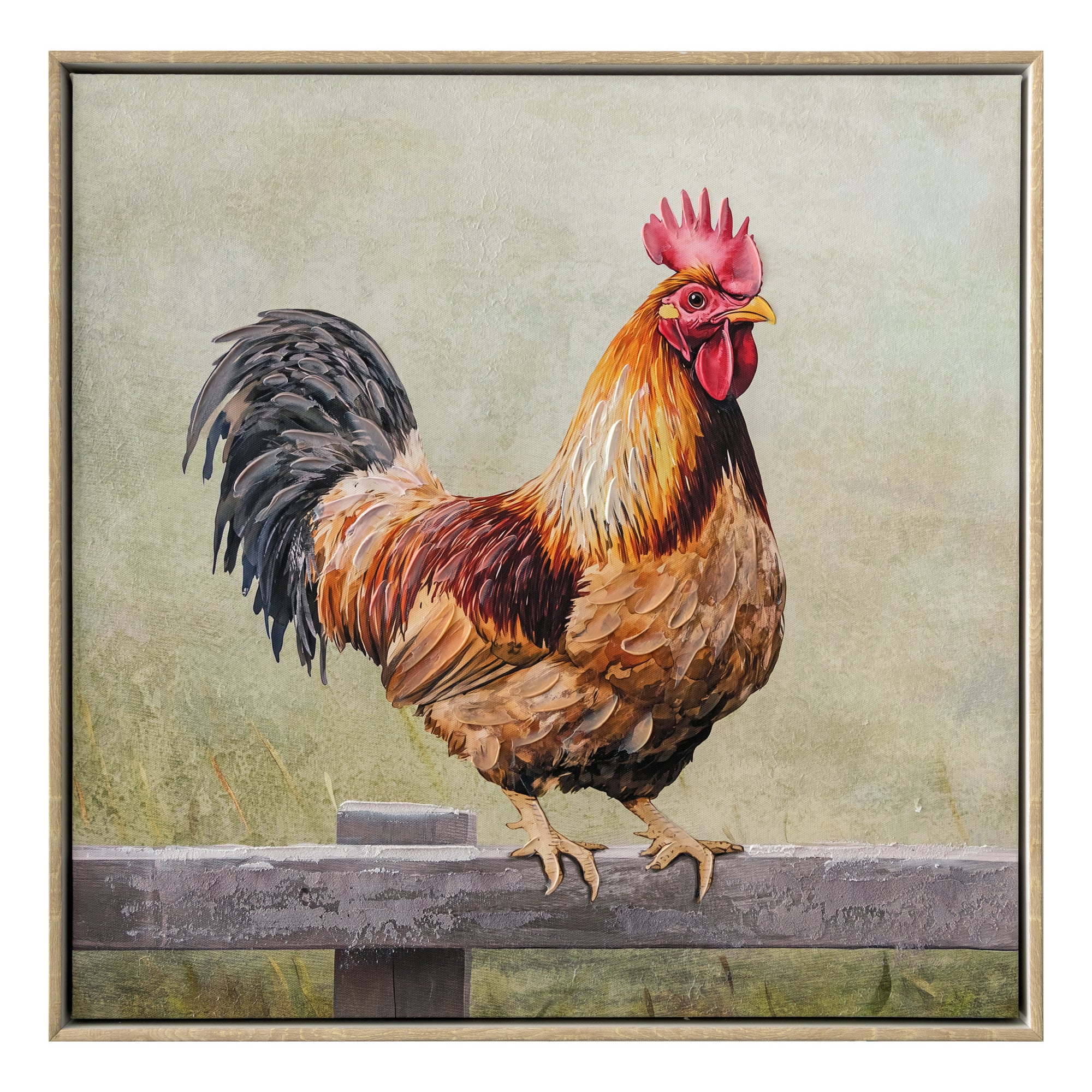Cluck Norris Painting | Framed Canvas Art |  53x53cm