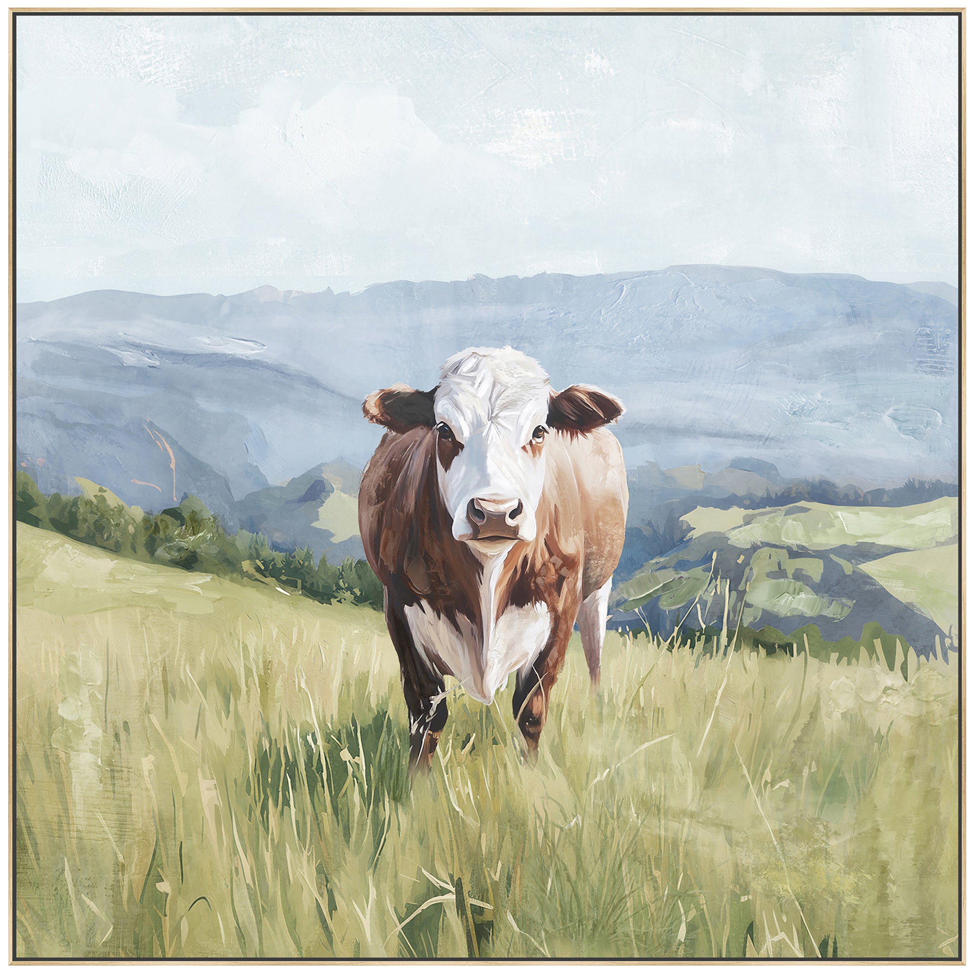 Moo-ving Solo Paint | Framed Canvas Art | 63x63cm