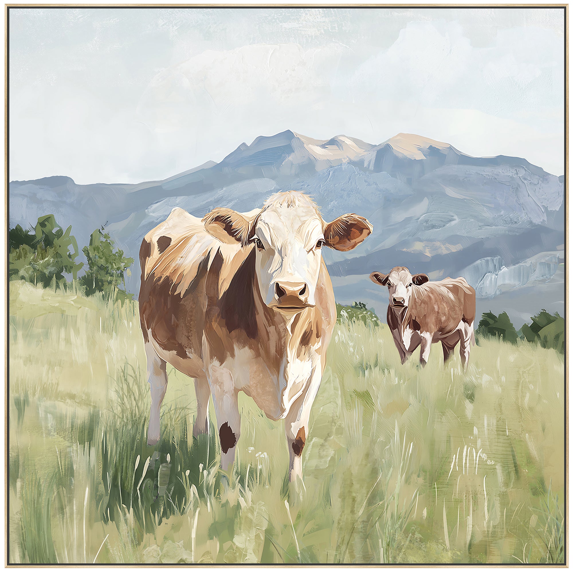 Moo the Merrier Paint | Framed Canvas Art | 63x63cm