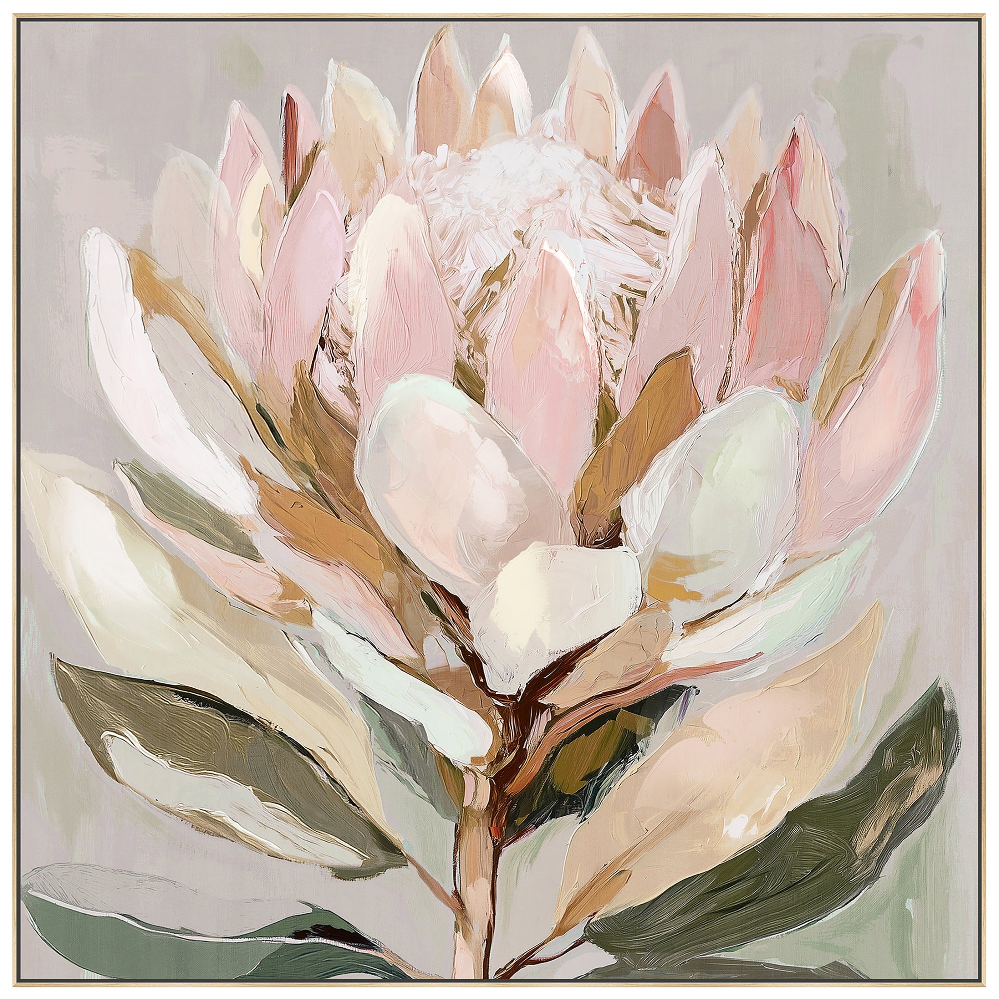 Blush Hour Paint | Framed Canvas Art | 83x83cm