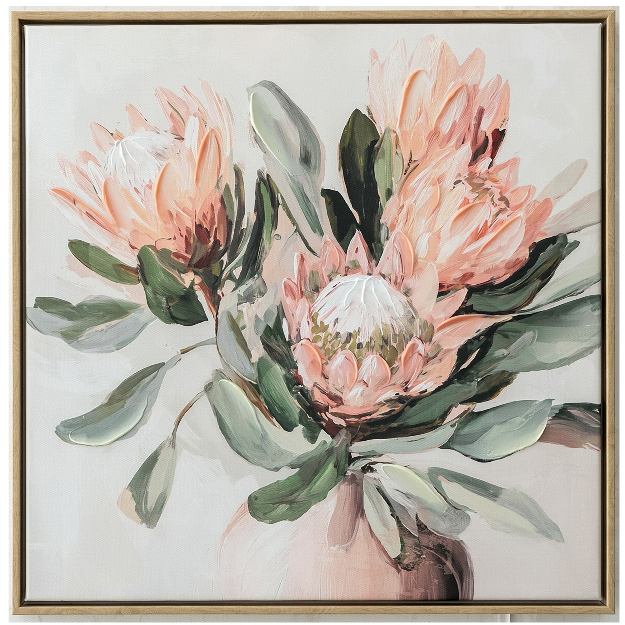 Protea Please Painting | Framed Canvas Art | 63x63cm