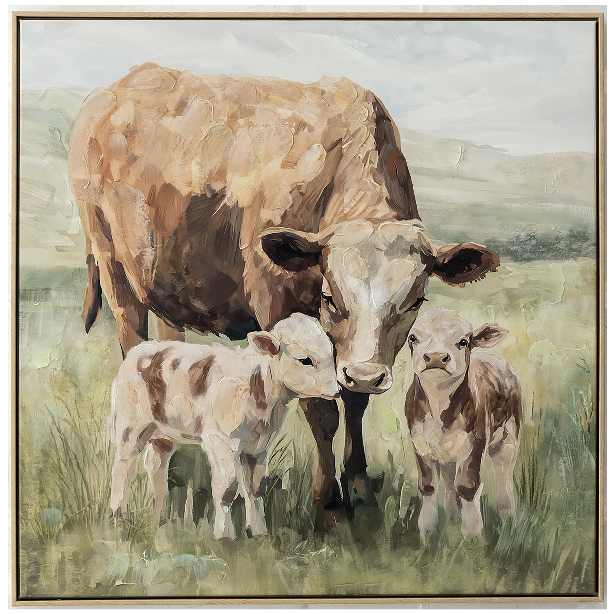 Family Moo-d Painting | Framed Canvas Art | 83x83cm