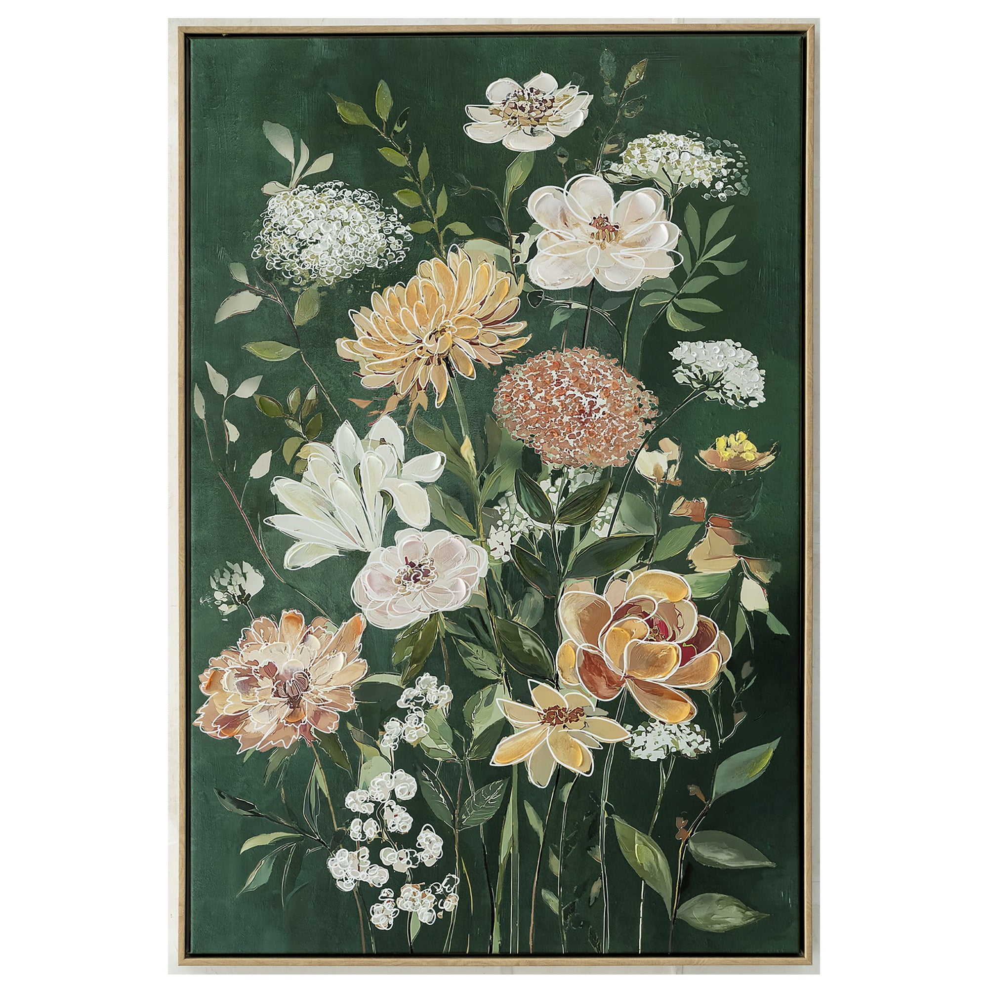 Flower Hour Painting | Framed Canvas Art | 63x93cm