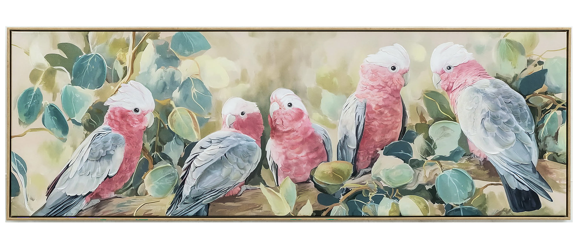 Silly Galahs Painting | Framed Canvas Art | 153x53cm
