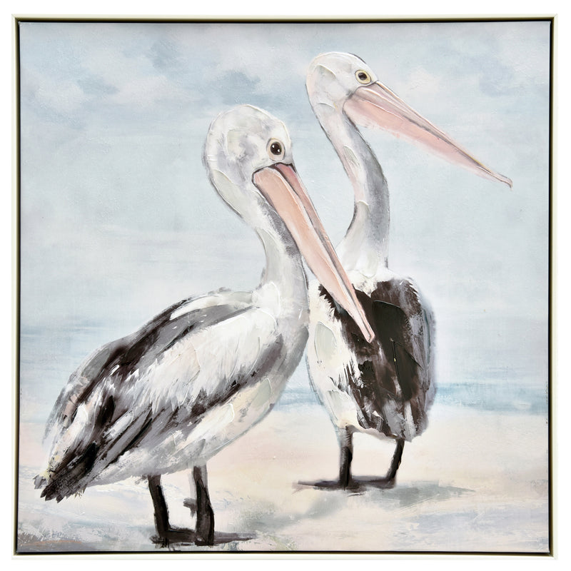 Pelican Duo | Framed Art | 83x83cm