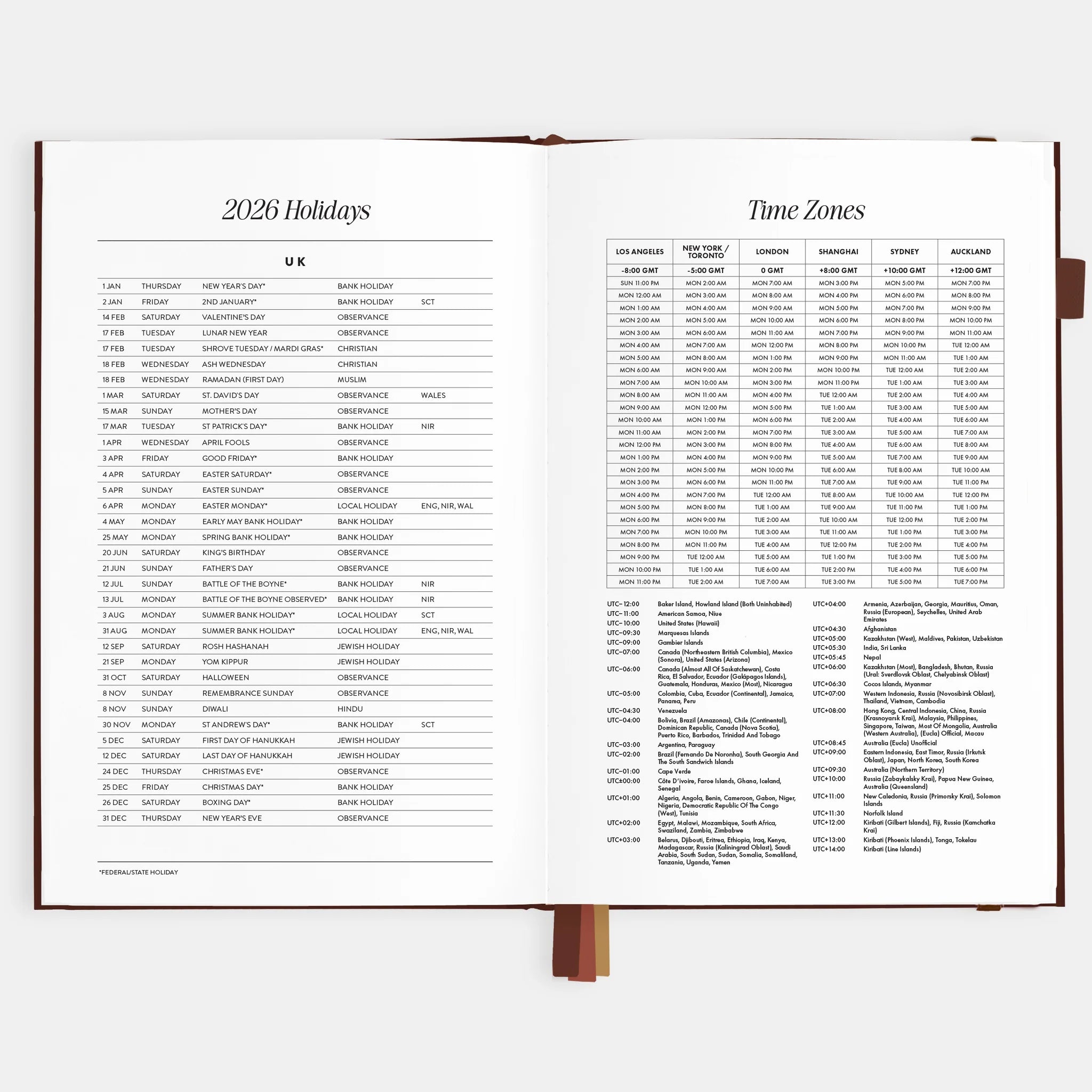 2026 A5 Vertical Planner | Chocolate