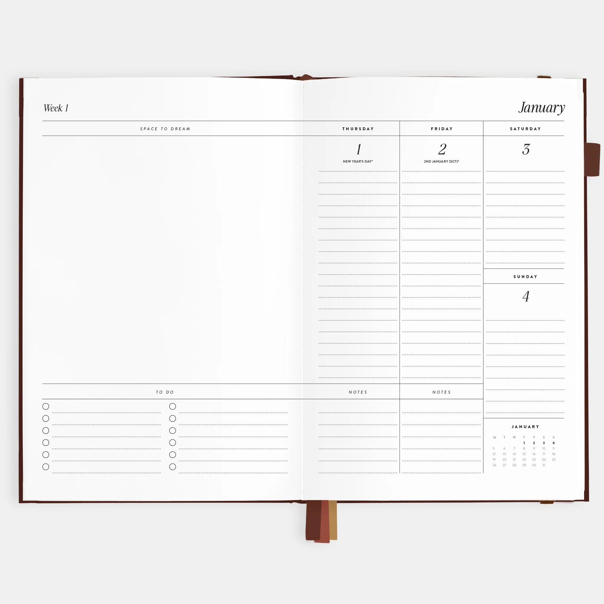 2026 A5 Vertical Planner | Chocolate