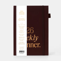 2026 A5 Vertical Planner | Chocolate