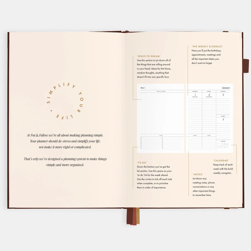 2026 A5 Vertical Planner | Chocolate