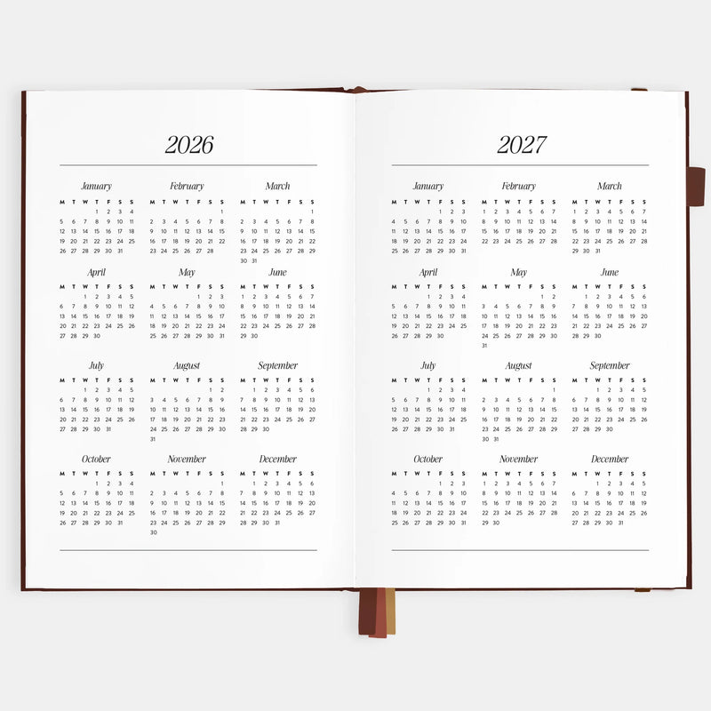 2026 A5 Vertical Planner | Chocolate