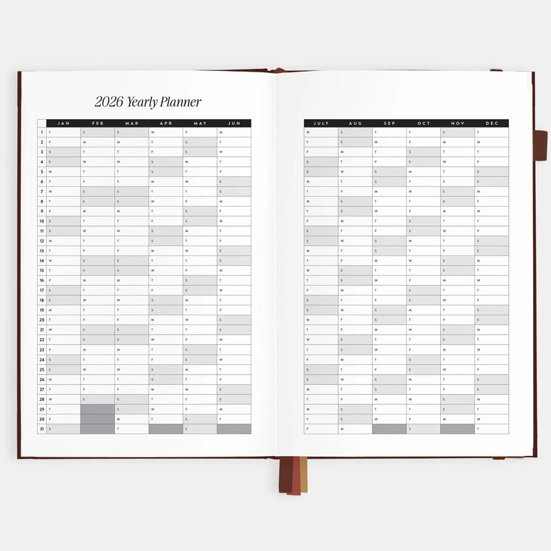 2026 A5 Vertical Planner | Chocolate