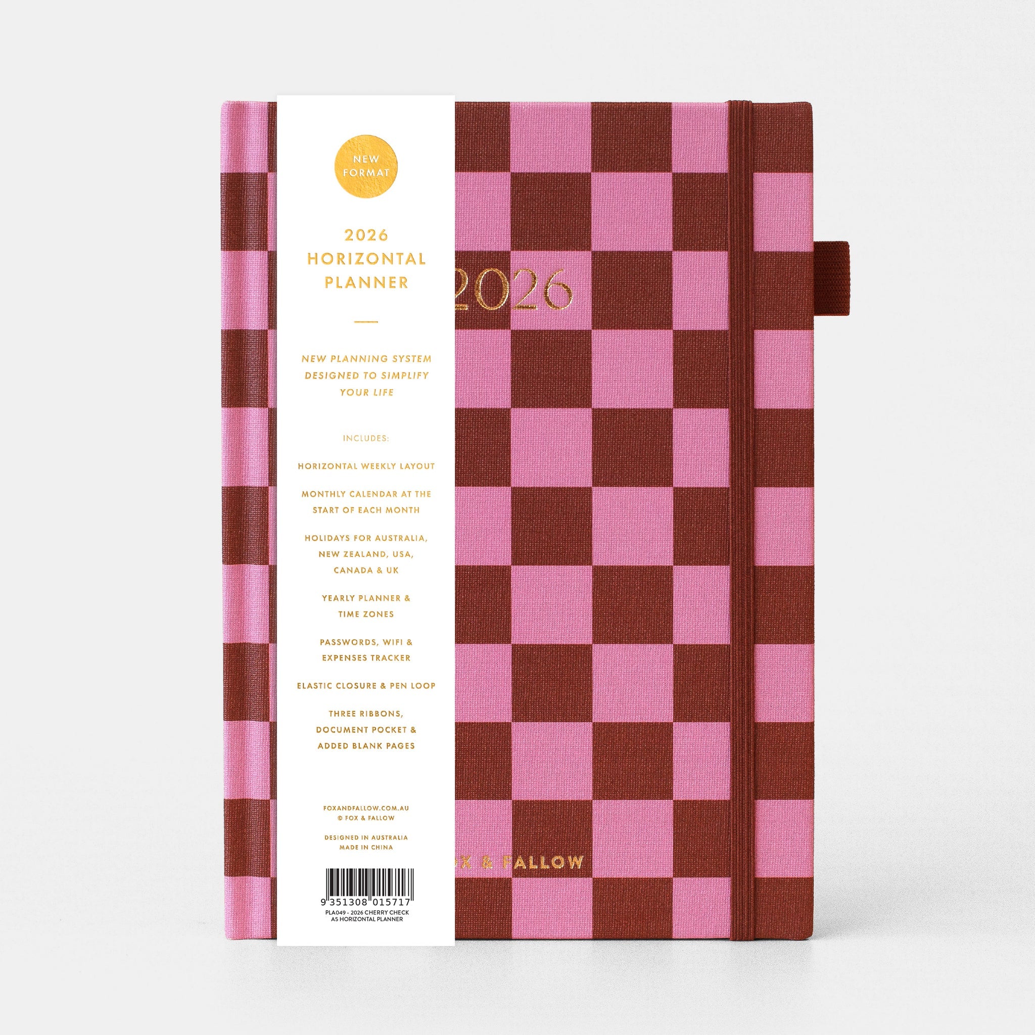 2026 A5 Horizontal Planner | Cherry Check