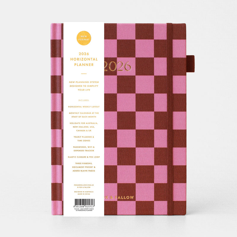 2026 A5 Horizontal Planner | Cherry Check