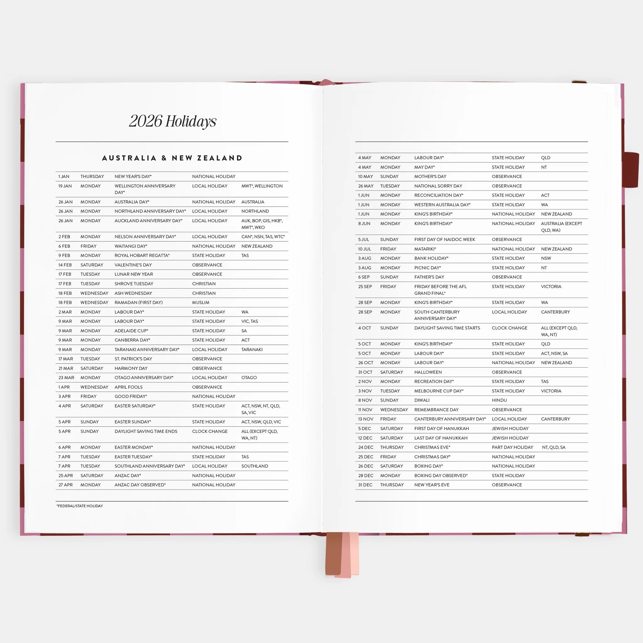 2026 A5 Horizontal Planner | Cherry Check