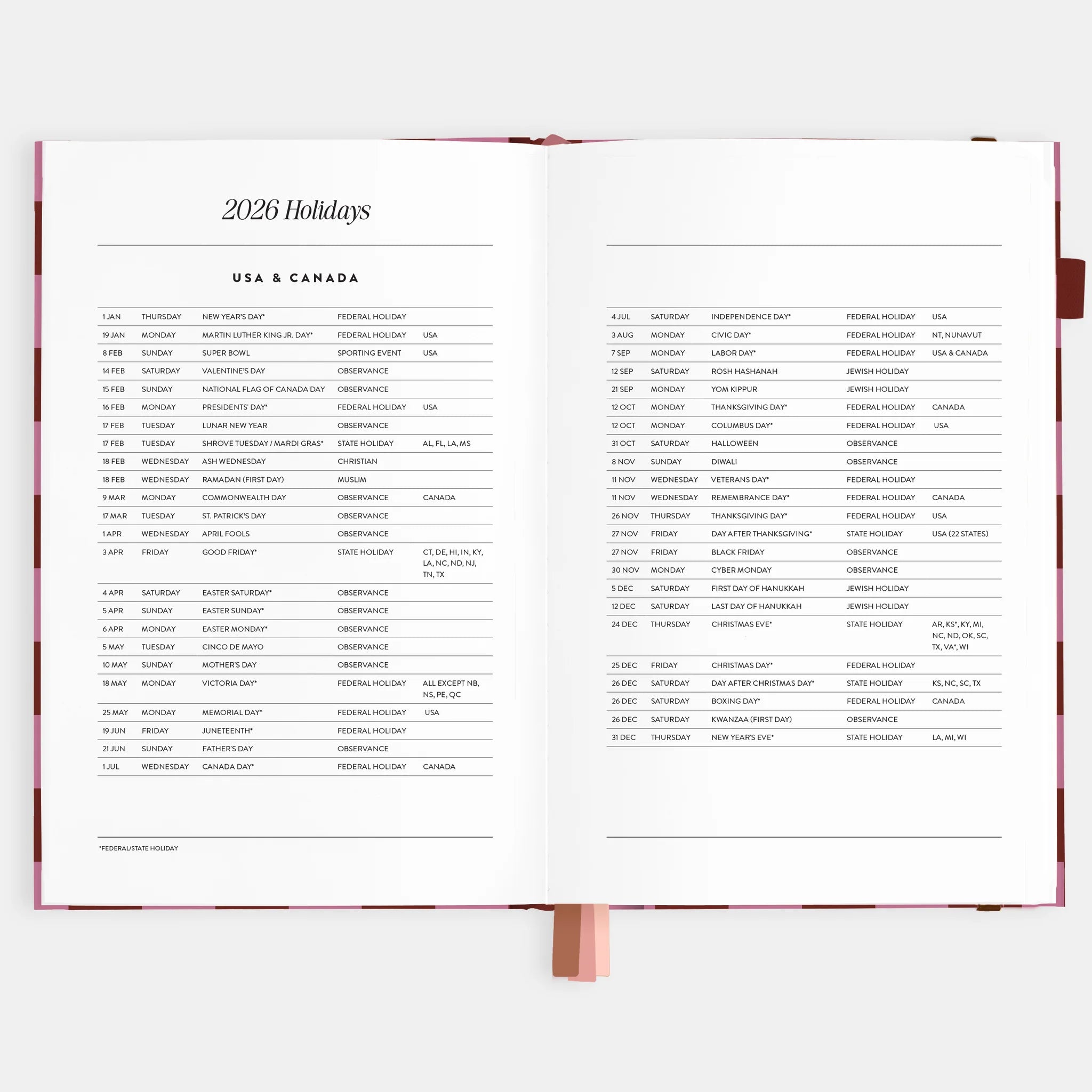 2026 A5 Horizontal Planner | Cherry Check