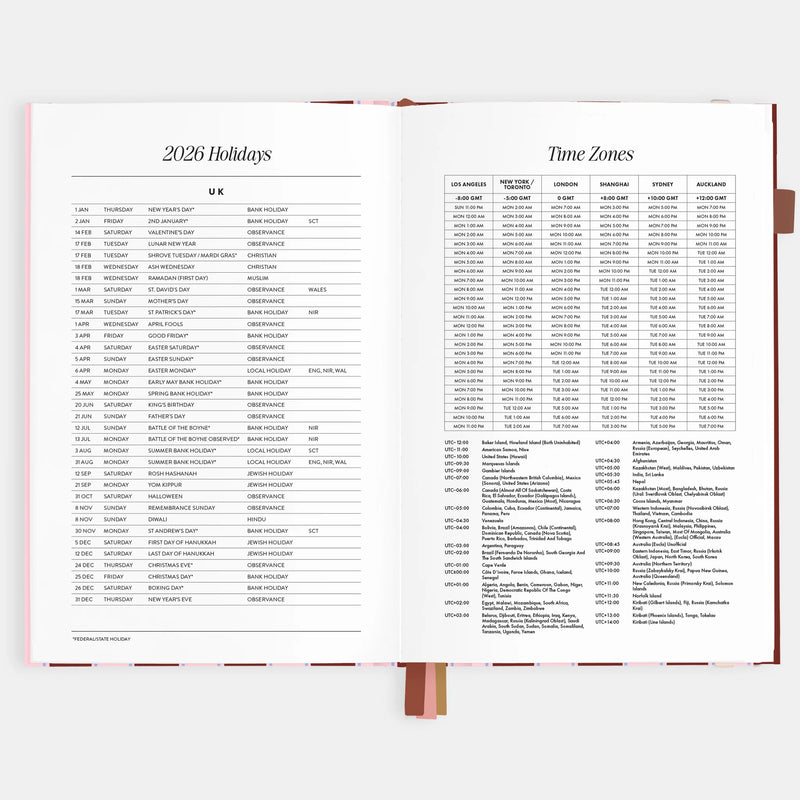 2026 A5 Vertical Planner | Burgundy Stripe