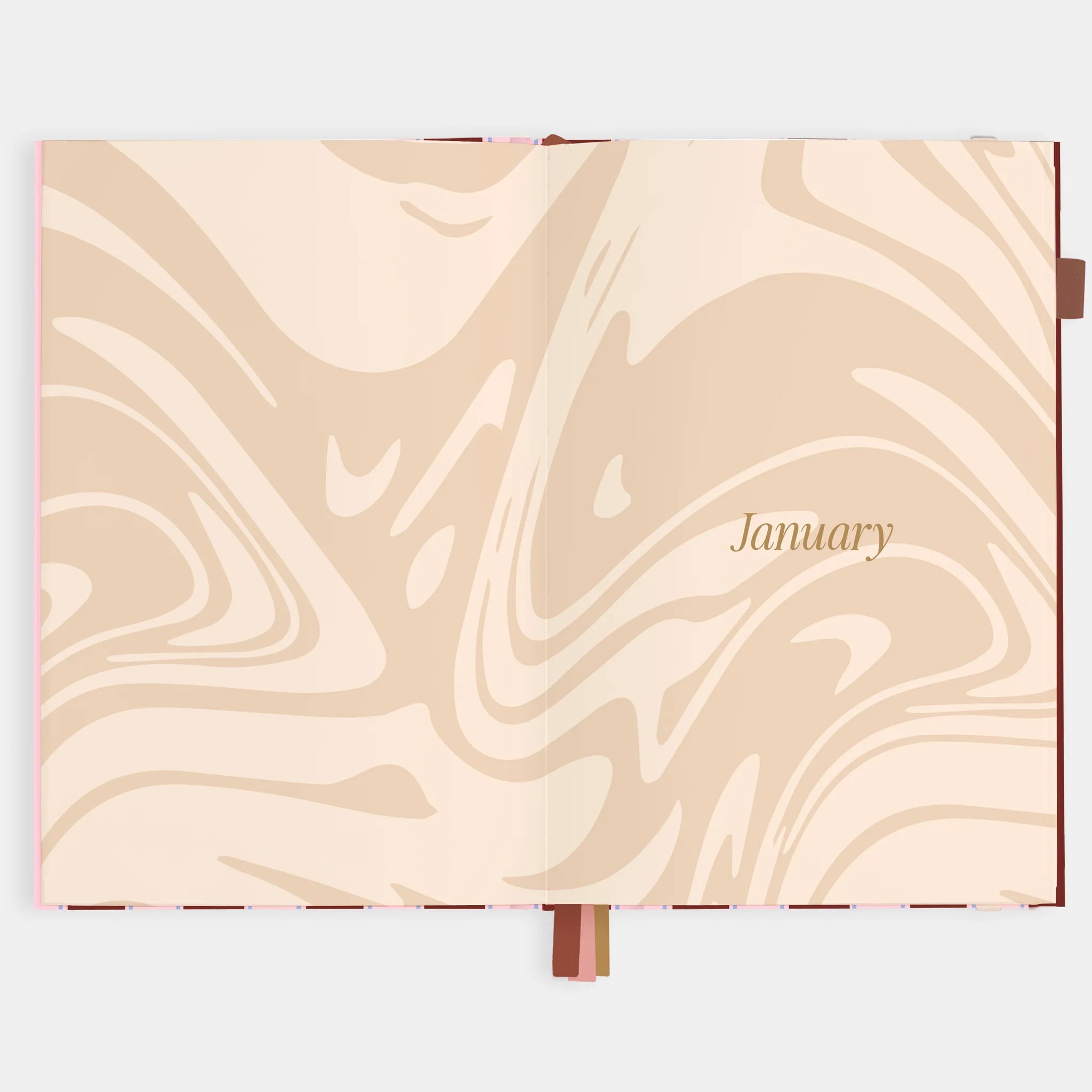 2026 A5 Vertical Planner | Burgundy Stripe