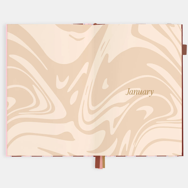 2026 A5 Vertical Planner | Burgundy Stripe