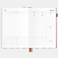 2026 A5 Vertical Planner | Burgundy Stripe