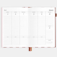 2026 A5 Vertical Planner | Burgundy Stripe