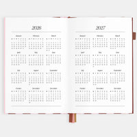 2026 A5 Vertical Planner | Burgundy Stripe