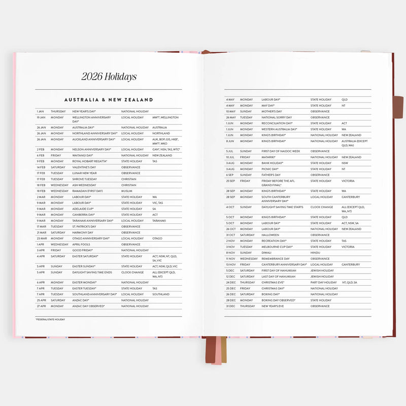 2026 A5 Vertical Planner | Burgundy Stripe